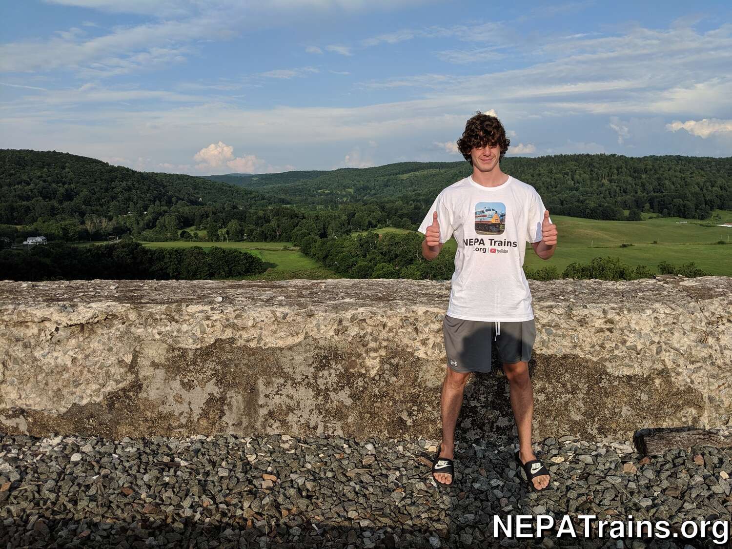 Kc in a NEPA Trains Shirt